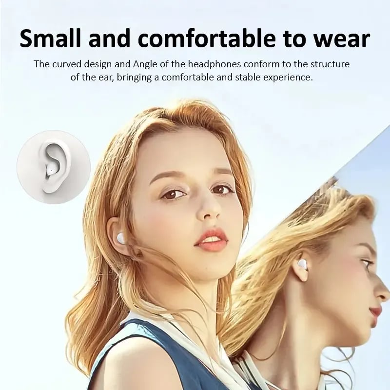 Hot Sale🌙 Ultra-Small Invisible Sleep Earbuds – 0.08oz Mini Noise Reduction Earphones with 25H Battery Life for Side Sleepers. Travel & Daily Use