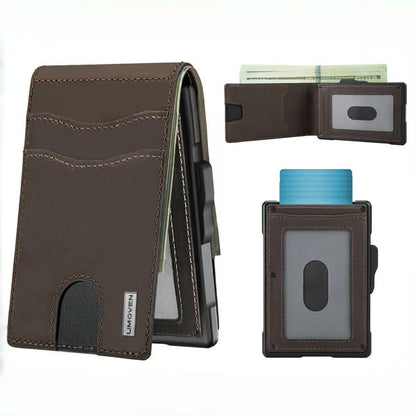 🔥🔥LAST DAY SALE 49% OFF-🔥Minimalist Pop-Up Wallet for Men – RFID Blocking Aluminum Card Holder with Cash Slot, ID Window & Leather Front Pocket