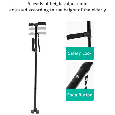 Aluminum Alloy LED Foldable Walking Stick | Non-Slip, Lightweight & Portable