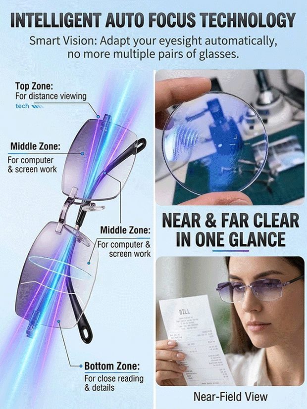 🔥LAST DAY SALE Only $12.99!!👓[Regain Your Youthful Vision] Smart Zoom Diamond-Cut Reading Glasses