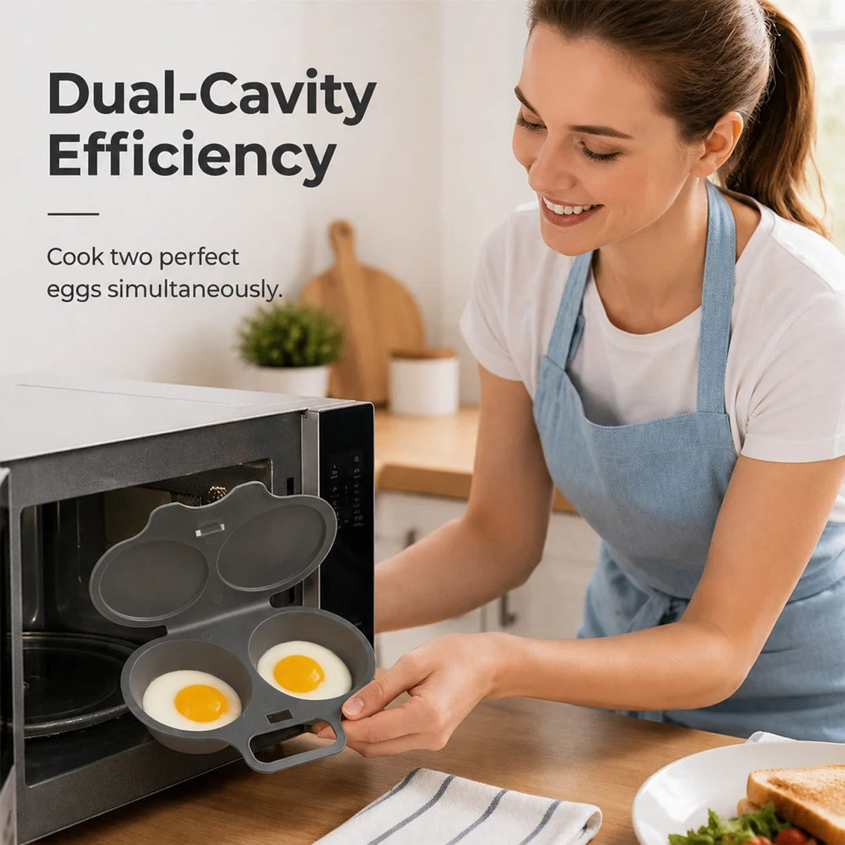 🥳2026 HOT SALE🥳💞50K+ SOLD! 🥗🎁 49% OFF! Microwave Egg Poacher——Dual‑cavity. non‑stick & easy clean. Healthier than frying – stock up & save! 🏠✅