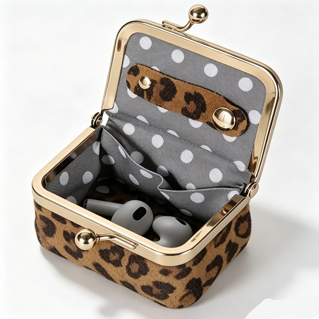 Leopard Mini Kiss Lock Case Jewelry Travel Carry