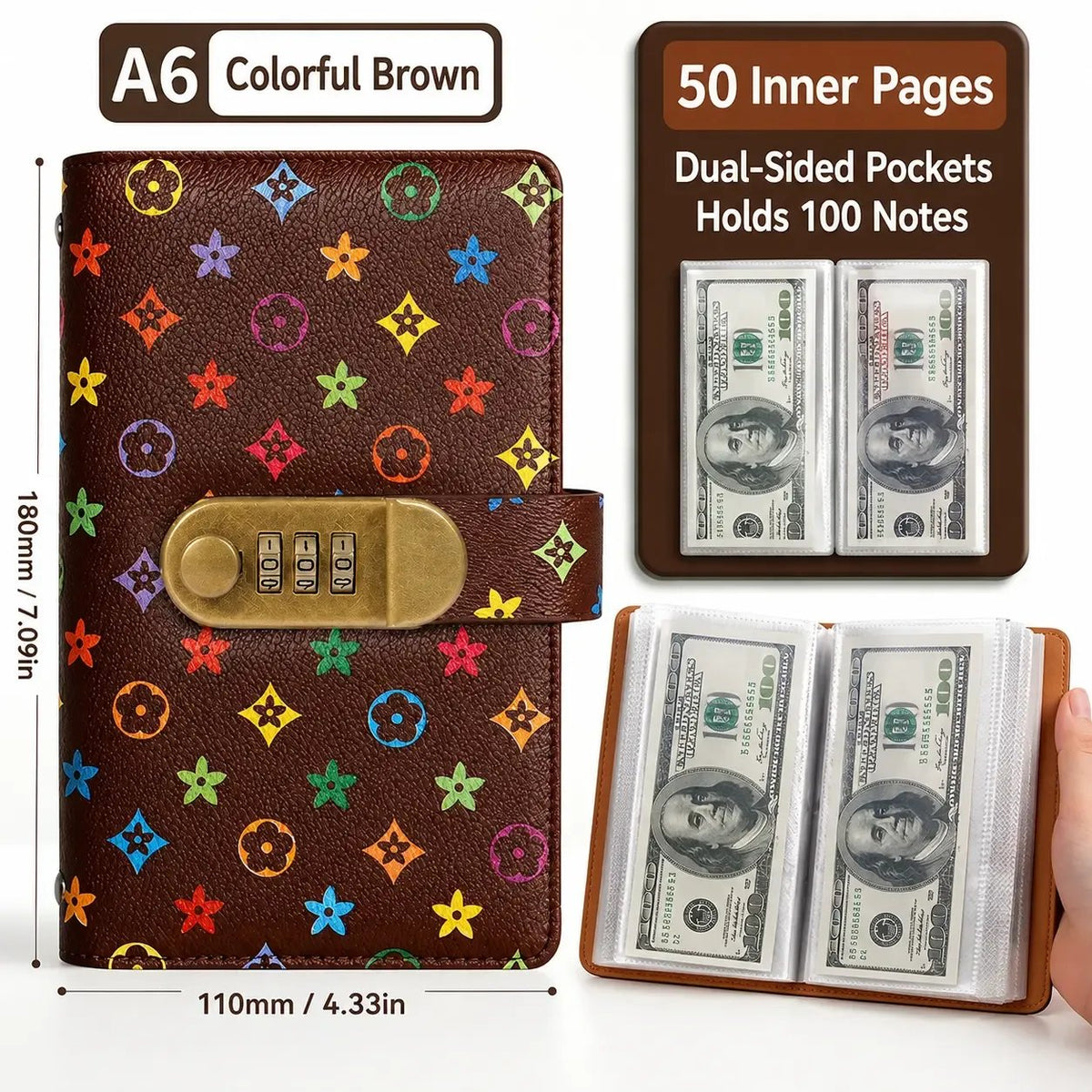 2026 Hot Sale💰🔐 A6 Cash Savings Binder with 3-Digit Lock – Budget. Save & Stay Organized