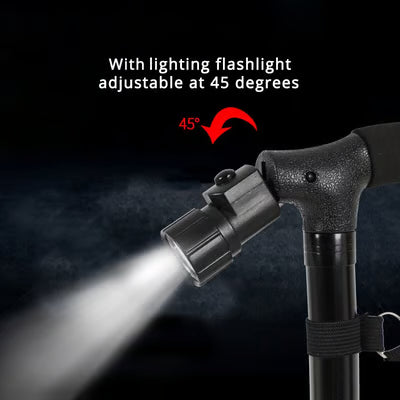 Aluminum Alloy LED Foldable Walking Stick | Non-Slip, Lightweight & Portable