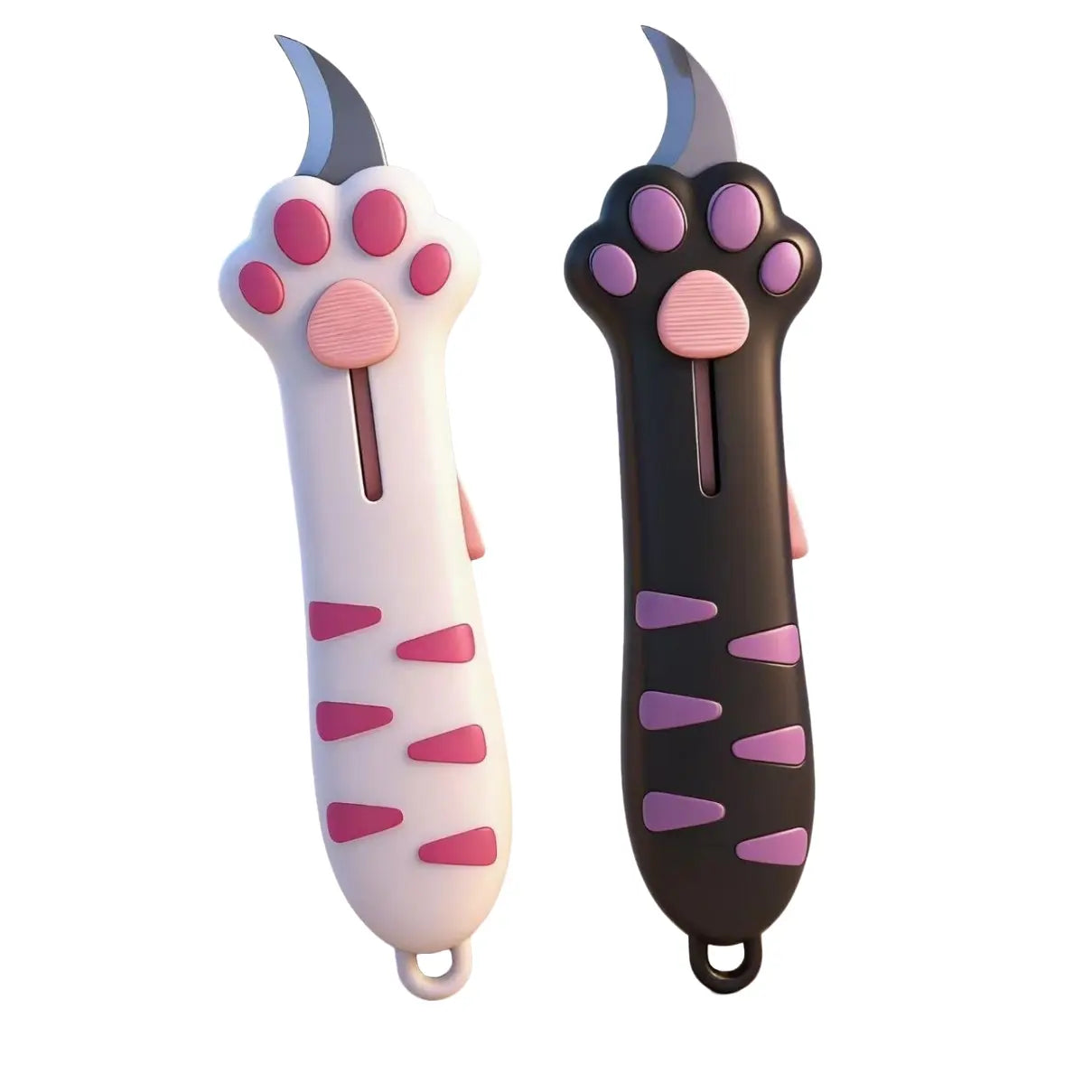 Cute Cat Claw Craft Knife, Creative Unboxing Tool, Stainless Steel Blade, Office Cutting Supply, Ideal for Home Office School, Perfect Gift, angel cat, black cat look, Open package, outie kitty cats, squishy cat