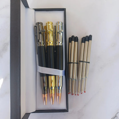 Stress Relief Bolt Action Work Pens, Great for Stress Relief Fidgeting, 62%-68% Copper Brass, Tactical Bolt Action Pen