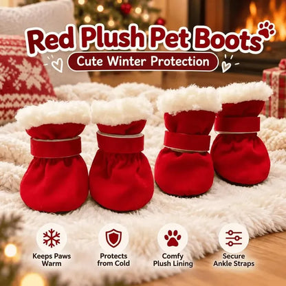 🐾Soft Velvet Puppy Booties, Warm Non-Slip Paw Covers for Small Dogs