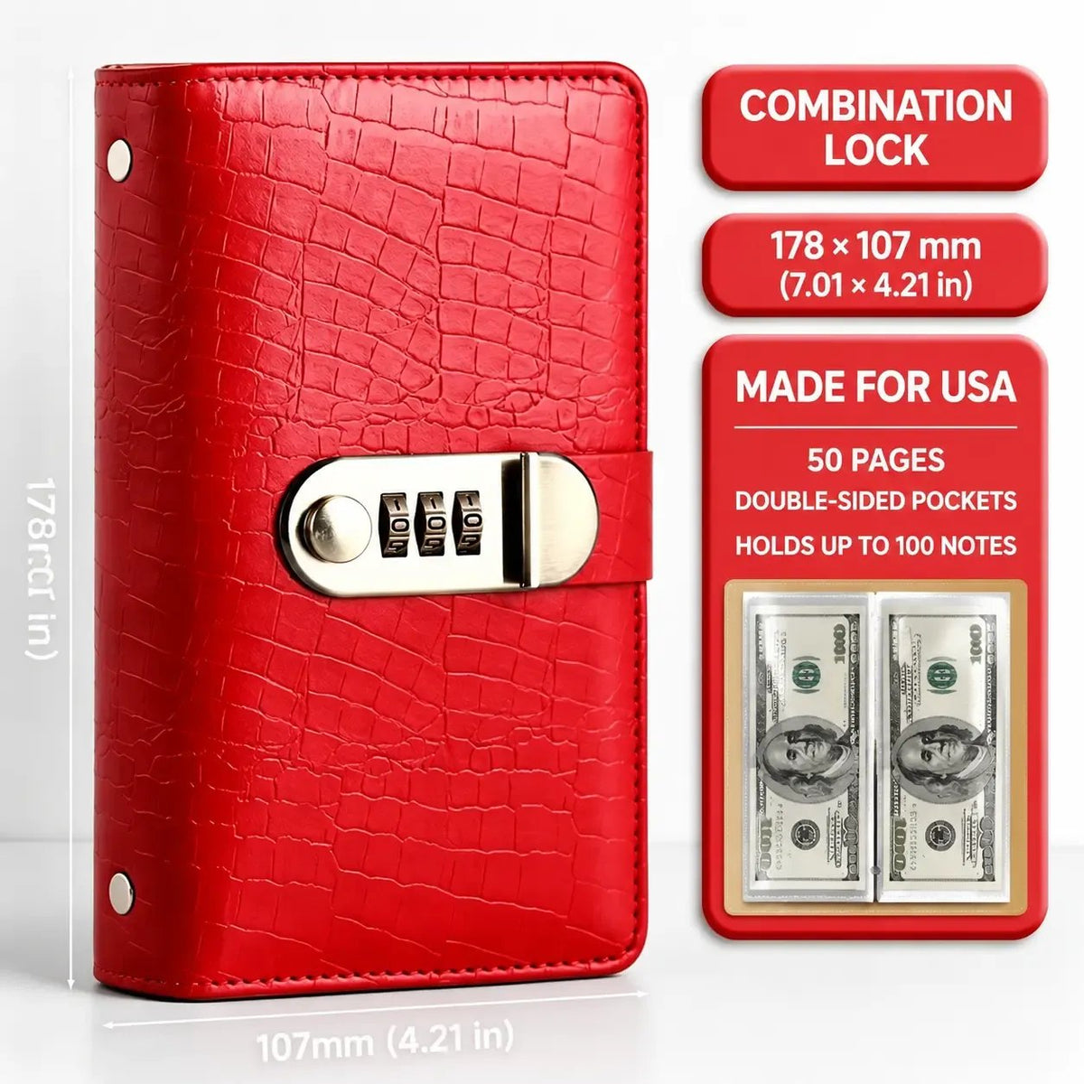 2026 Hot Sale💰🔐 A6 Cash Savings Binder with 3-Digit Lock – Budget. Save & Stay Organized