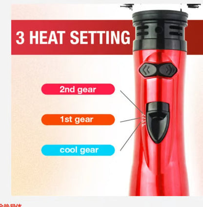 2-in-1 Hot Air Styler & Rotating Hair Dryer Brush – Ceramic Ionic, 3-Heat, Dual Brush Heads