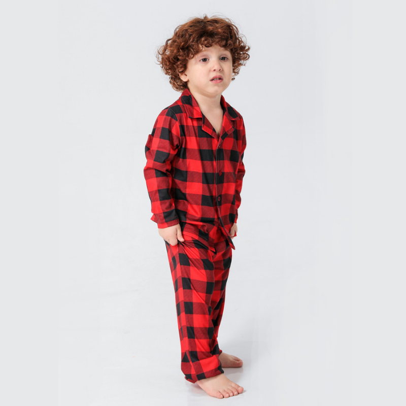 Buffalo Plaid Matching Family Christmas Pajamas-Dog Pajamas Included