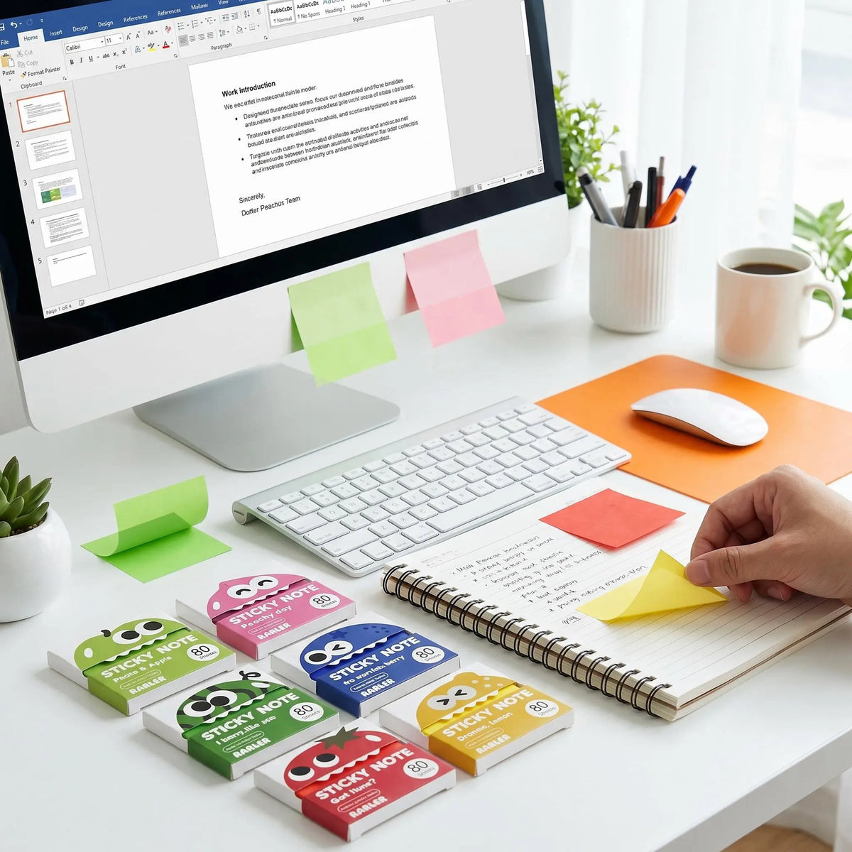 Transparent Pull-Out Sticky Notes | 12 Boxes, 960 Sheets, 6 Colors