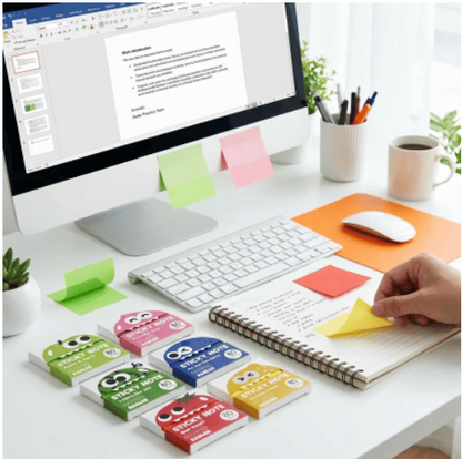 🔥 Buy 1 Get 1 Free ✨ Fruit Monster Pop-Up Sticky Notes 🍋🍏