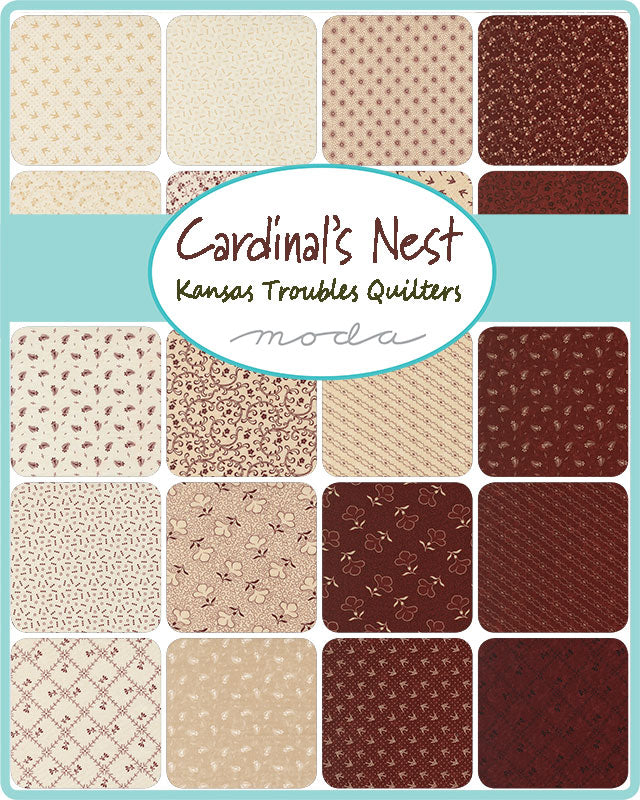 Cardinal's Nest Charm Pack | Kansas Troubles Quilters | Moda Fabrics | 50% Deposit February 2027 Preorder