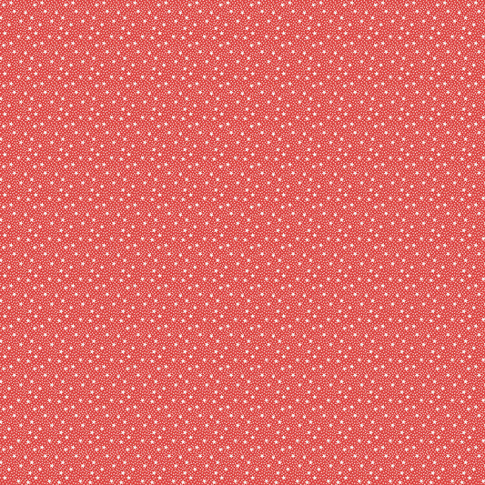 Dear Sweethearts Tiny Stars & Dots Yardage – Red | American Jane | In Stock