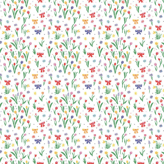 Dear Sweethearts Flowers, Bows & Polka Dots Yardage – Multi | American Jane | In Stock