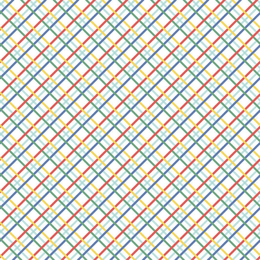 Dear Sweethearts Diagonal Plaid Yardage – Multi | American Jane | In Stock
