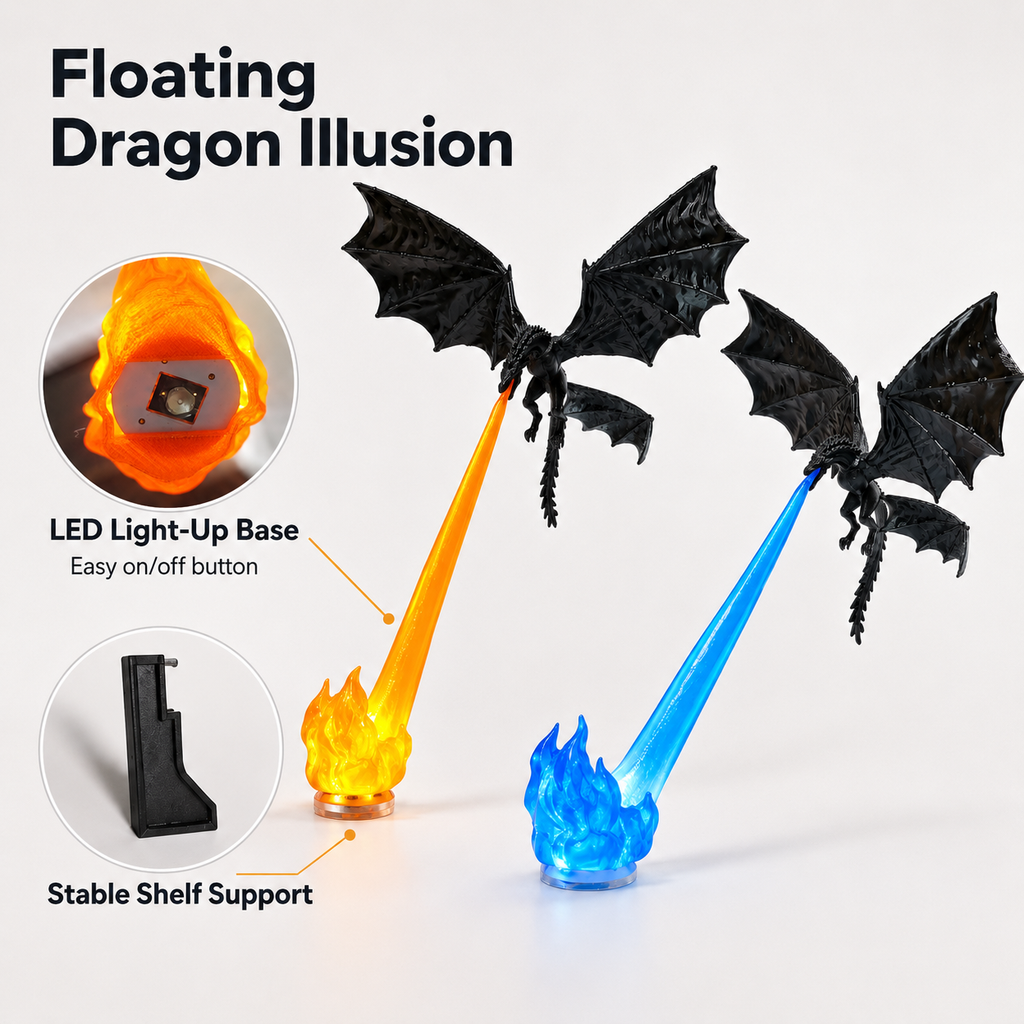 Dragon Breath LED Display Lamp – Fire & Ice Fantasy Dragon Decor