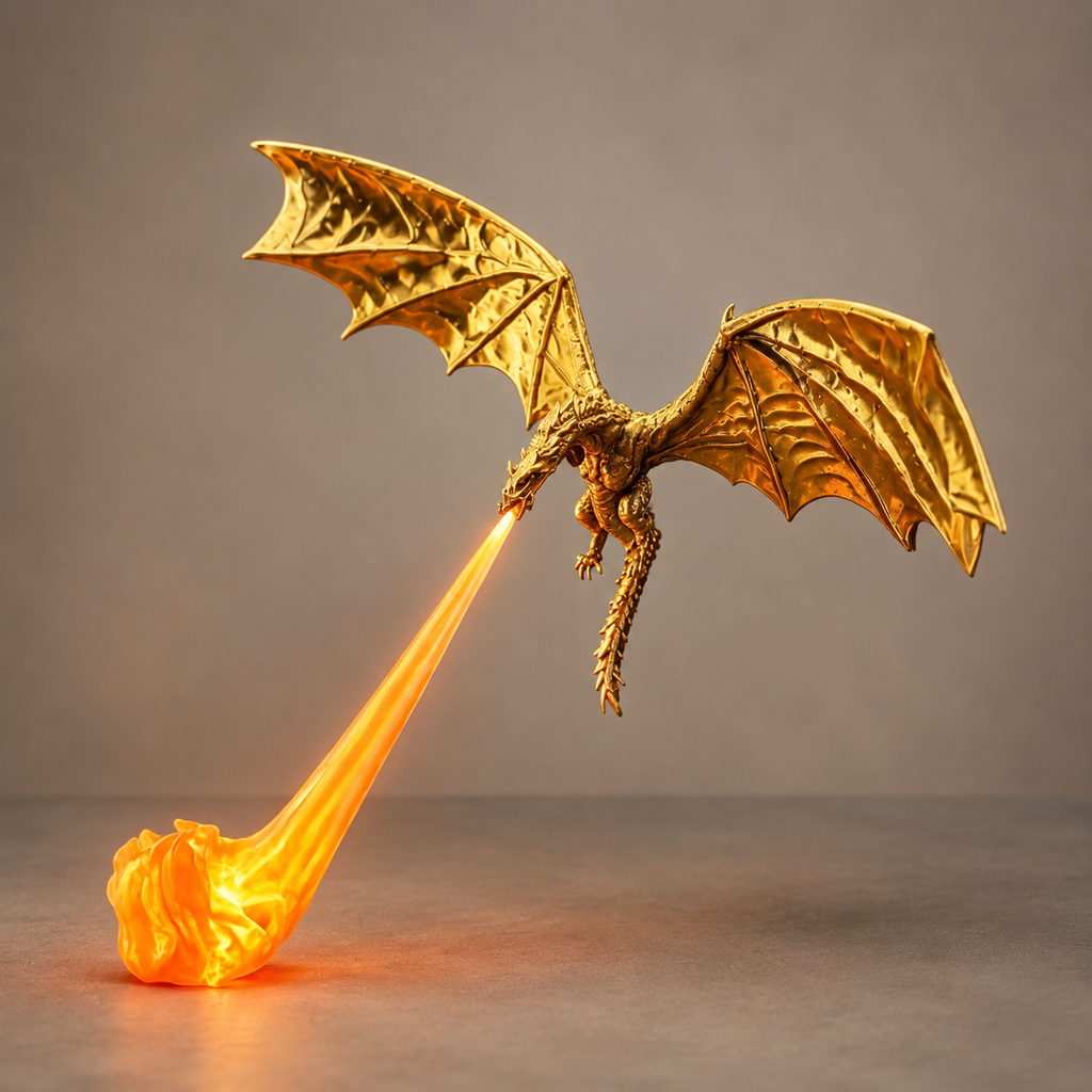 Dragon Breath LED Display Lamp – Fire & Ice Fantasy Dragon Decor