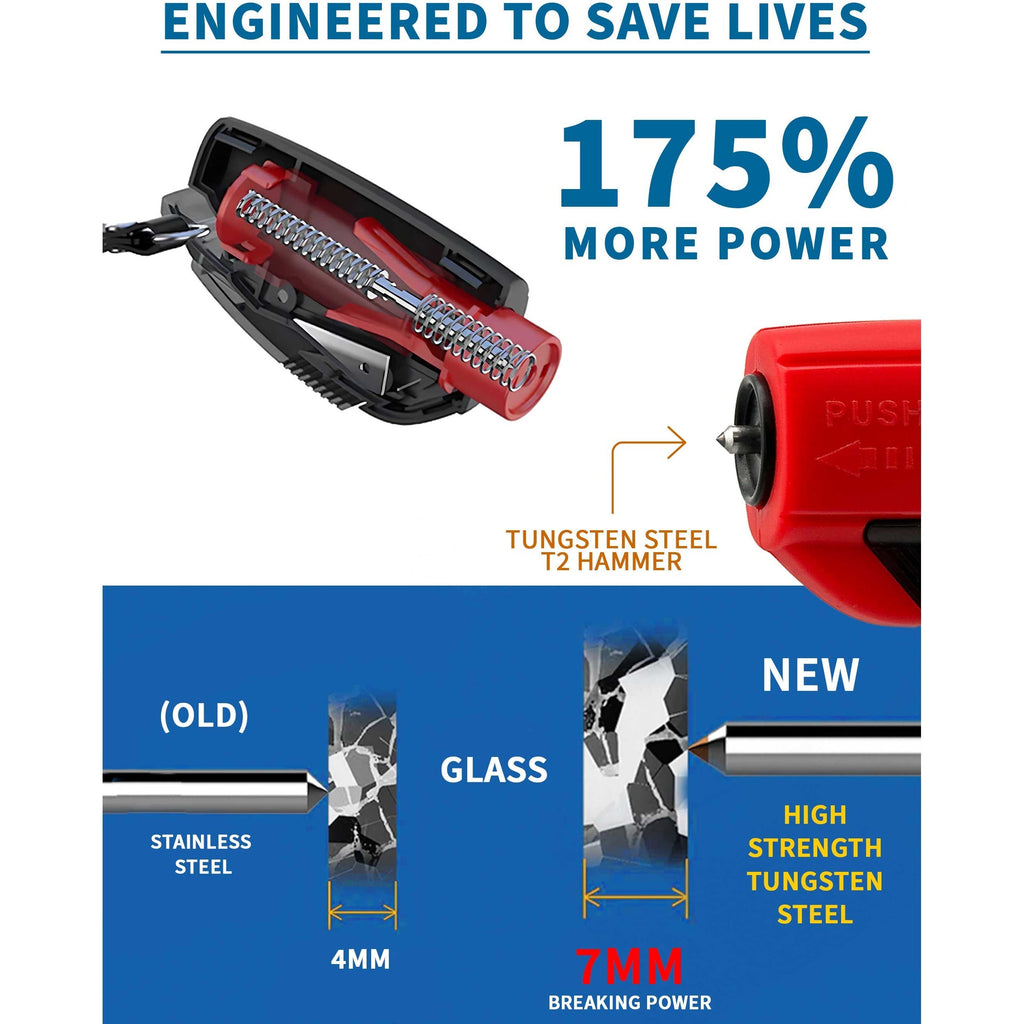 2-in-1 Emergency Window Breaker & Seatbelt Cutter — Lifetime Warranty