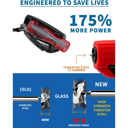 2-in-1 Emergency Window Breaker & Seatbelt Cutter — Lifetime Warranty