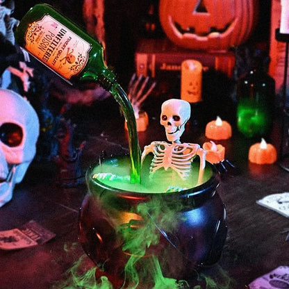 Cauldron Halloween Decor (With Magic Floating Potion Bottles & Diffuser)