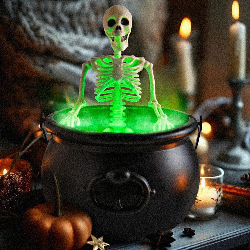 Cauldron Halloween Decor (With Magic Floating Potion Bottles & Diffuser)
