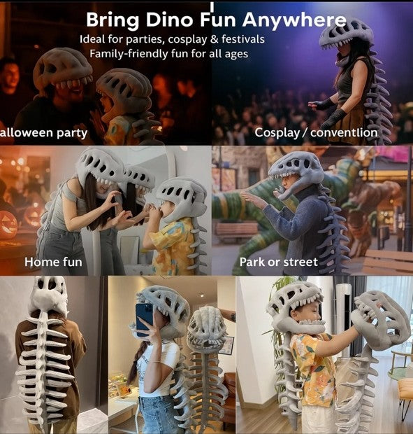 Dinosaur Skeleton Costume – Full Body Dino Suit for Halloween, Cosplay & Parties