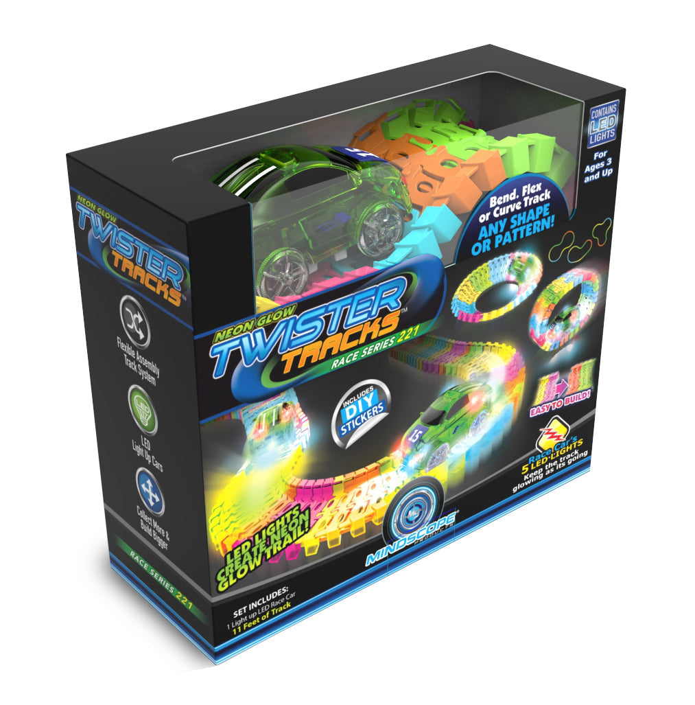 Twister Tracks 221 (11 feet) Neon Glow Track + 1 Car Set