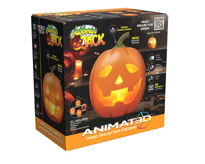 ANIMAT3D Jabberin' JackMotion Sensor 12 Inch XL Talking Animated Pumpkin with Built in Video Projector, Speaker and Motion Sensor Includes 80 Minutes of Content