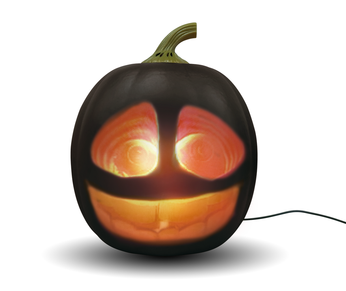 ANIMAT3D Jabberin' Jack Motion Sensor 12 Inch XL Talking Animated Black Pumpkin with Built in Video Projector, Speaker and Motion Sensor Includes 80 Minutes of Content