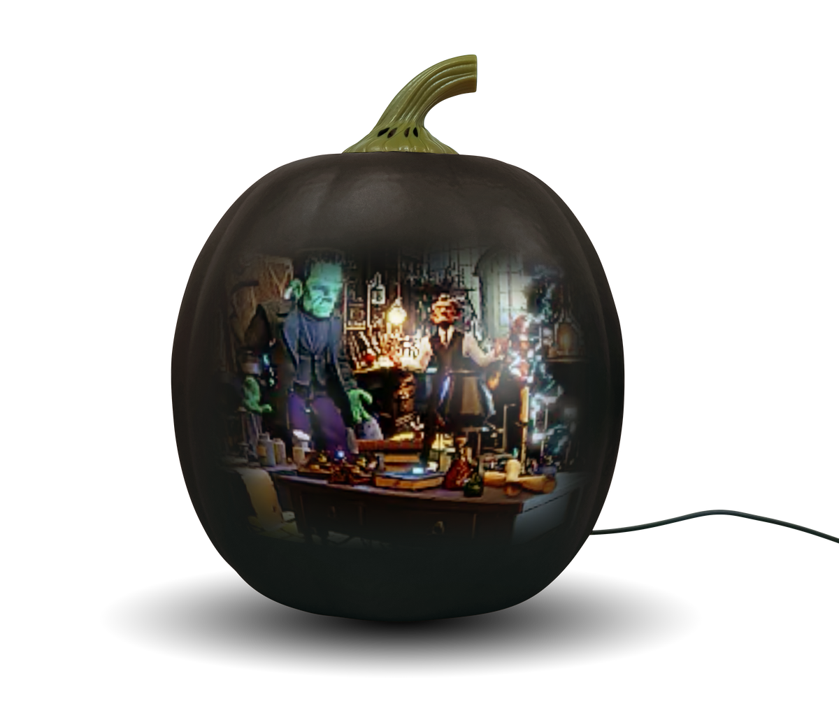ANIMAT3D Jabberin' Jack Motion Sensor 12 Inch XL Talking Animated Black Pumpkin with Built in Video Projector, Speaker and Motion Sensor Includes 80 Minutes of Content