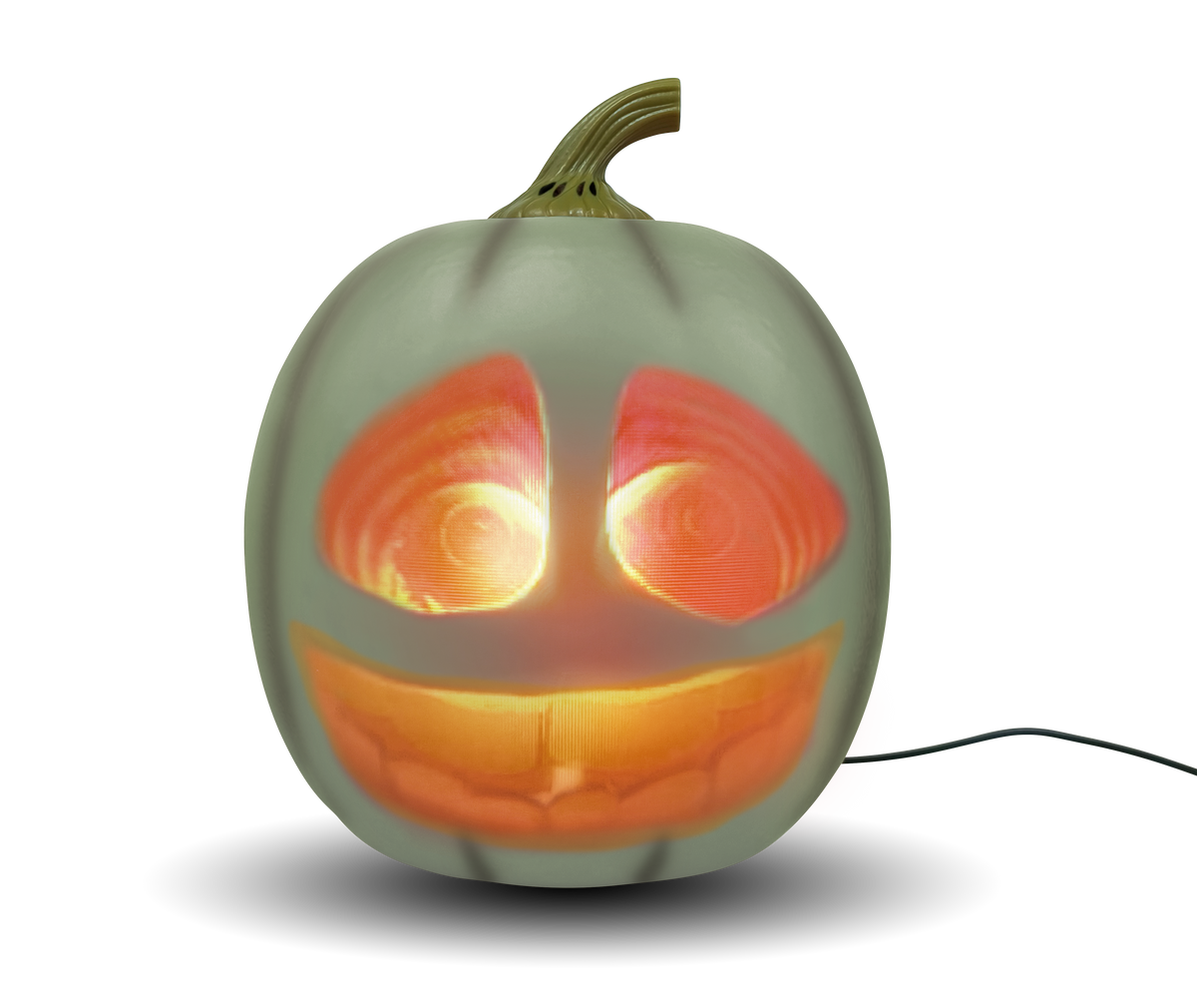 ANIMAT3D Jabberin' Jack Motion Sensor 12 Inch XL Talking Animated White Pumpkin with Built in Video Projector, Speaker and Motion Sensor Includes 80 Minutes of Content