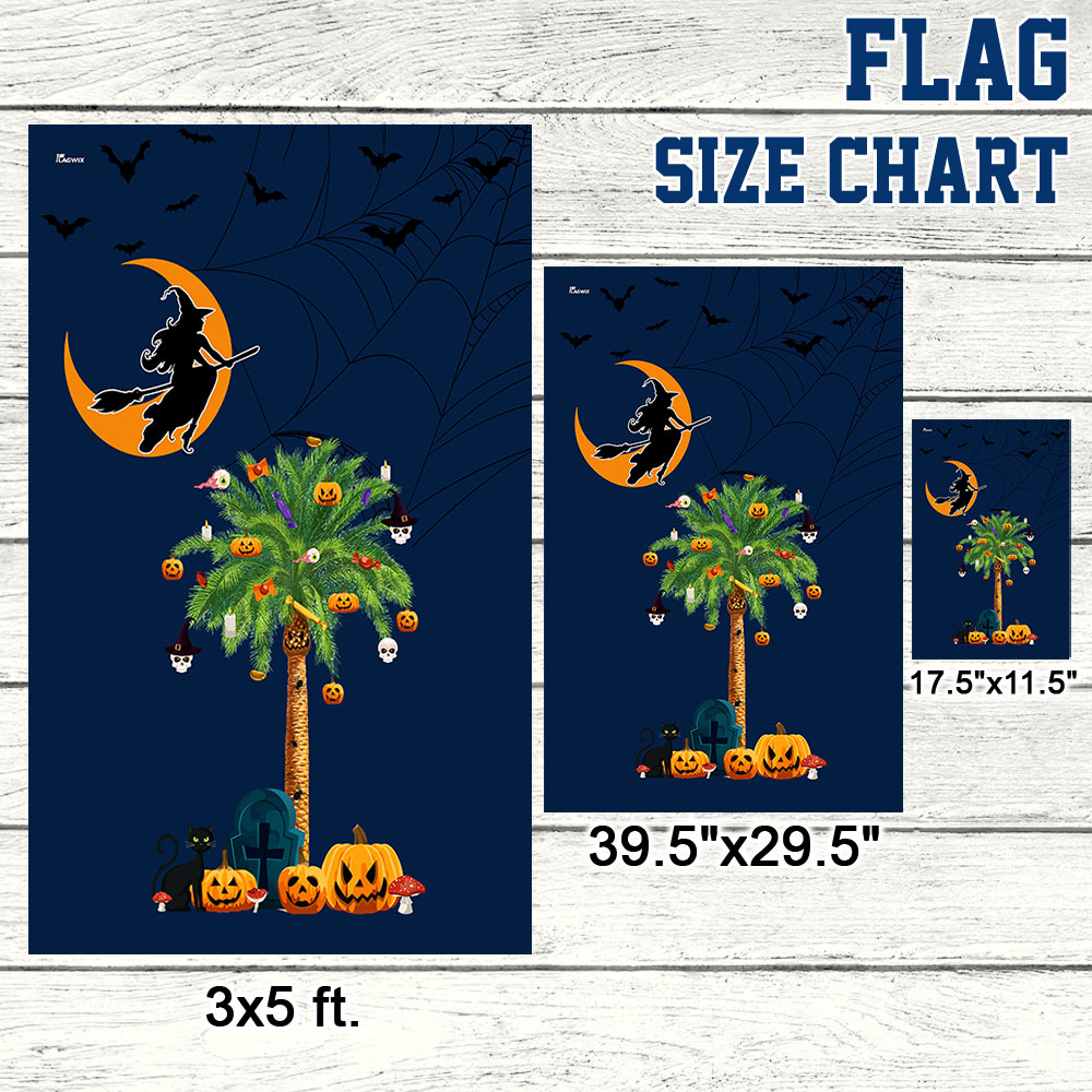 Halloween Witchcraft Pumpkins Palm Tree South Carolina Flag 3-Day Shipping