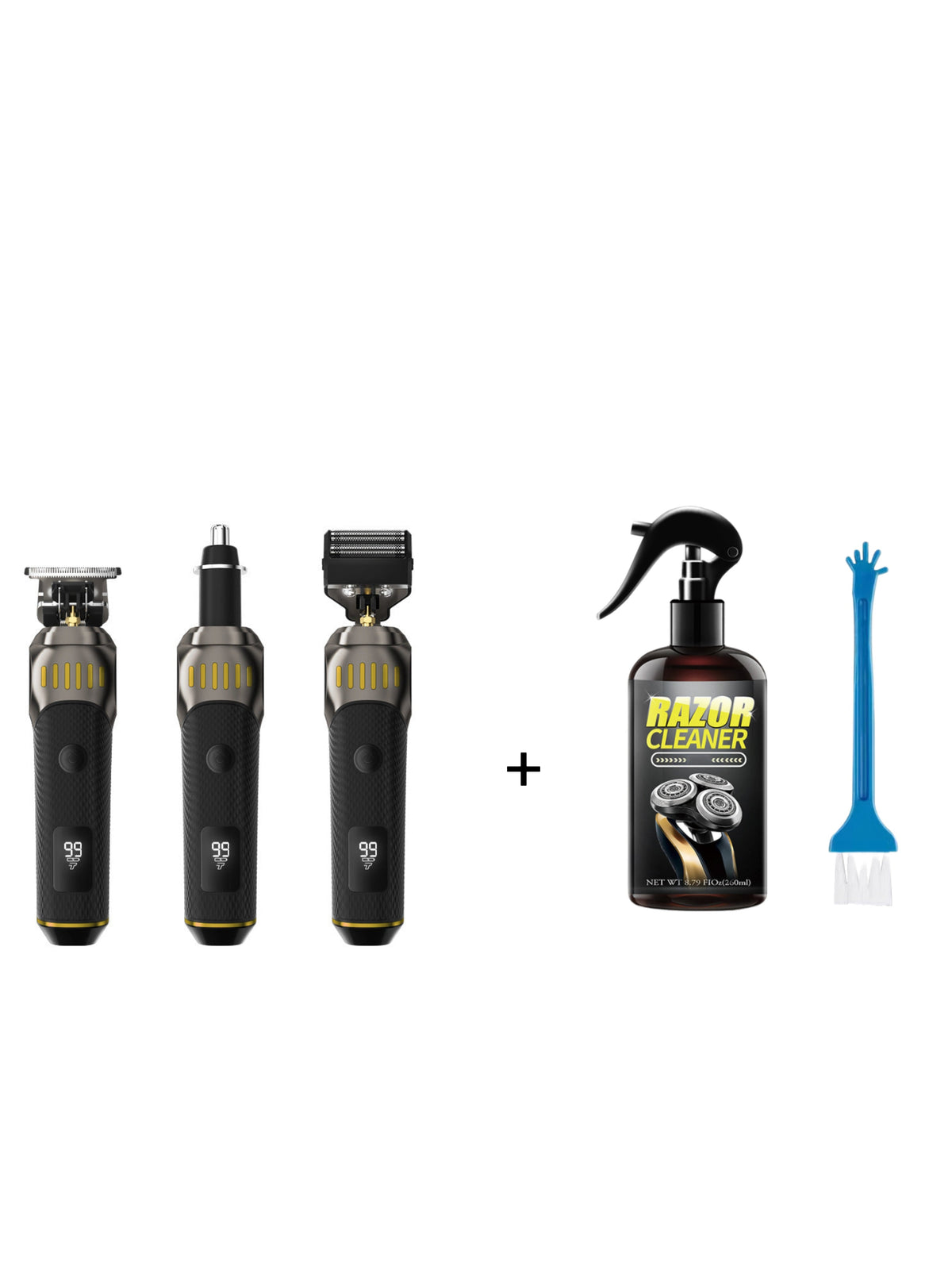 ⏳LIMITED TIME: 50% OFF! 🏆Luxe 3-in-1 Professional Men’s Grooming Set – T-Blade Trimmer, Foil Shaver & Nose Trimmer – With LED Display & USB Rechargeable