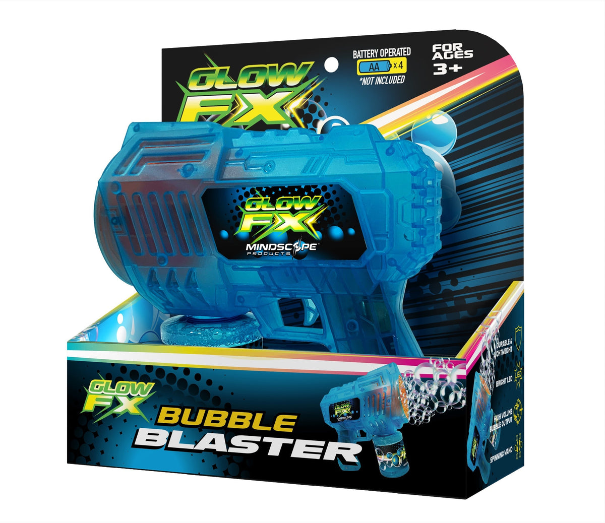 Set of 2 GlowFX Bubble Blaster with LED Lights and Bubble Jets That Blasts Bubbles Includes Mess Free Attachable Bubble Cartridge