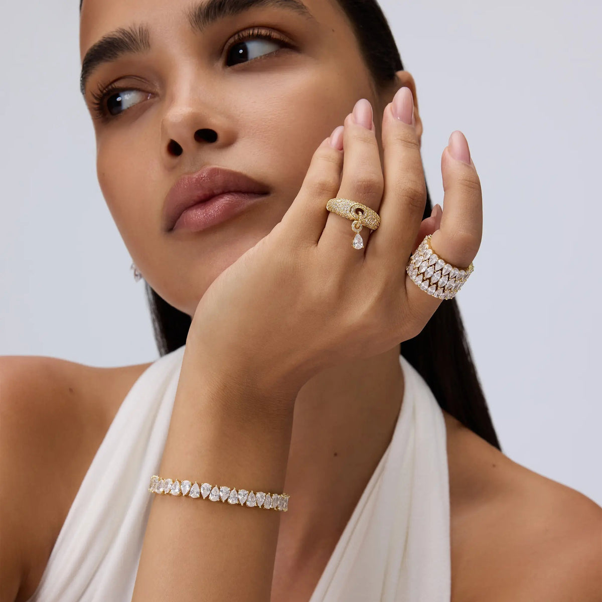 Pear Pave Ring
