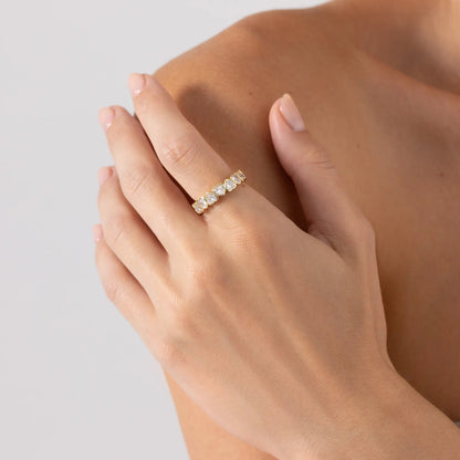 Heart-Paved Band Ring