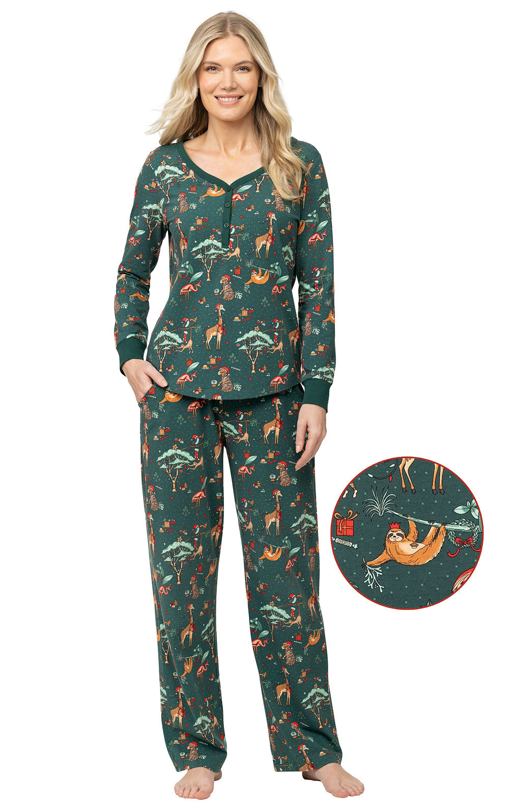Christmas Cute Animals Matching Family Christmas Pajamas-Dog Pajamas Included