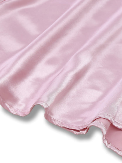 [Pre-Sale] Pink 1950s Embroidered Floral Mesh Satin Nightgown