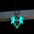 Halloween Glow in Dark Dark Devil Skull Pendant Necklace