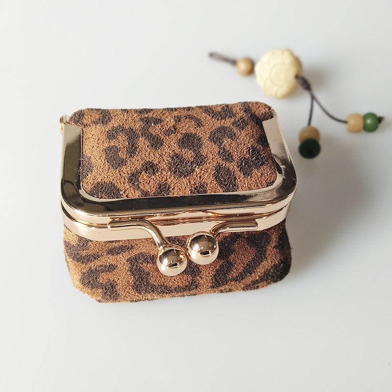 Leopard Mini Kiss Lock Case Jewelry Travel Carry