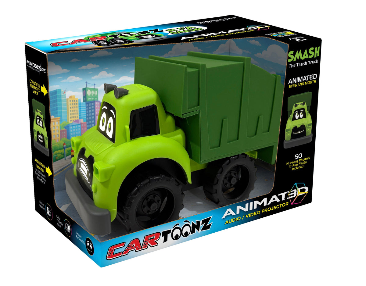 Cartoonz by Mindscope Talking Animated Truck Toys with Moving Eyes and Mouth, Built in Projector and Speaker, Songs, Stories and Jokes, Ages 2 and Up