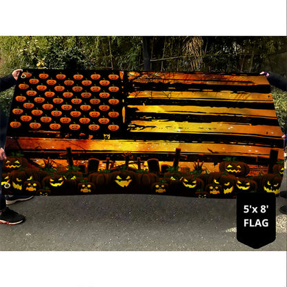 Halloween Flag Pumpkin Jack O Lantern Pumpkin Grommet Flag