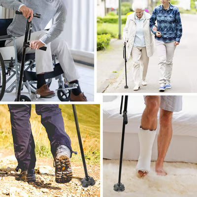Aluminum Alloy LED Foldable Walking Stick | Non-Slip, Lightweight & Portable