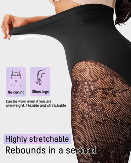 🔥Last Day 50% OFF - High-Waisted Floral Lace Shaping Tights