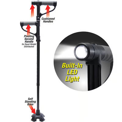 Aluminum Alloy LED Foldable Walking Stick | Non-Slip, Lightweight & Portable