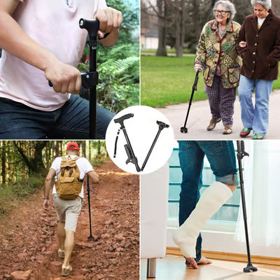 Aluminum Alloy LED Foldable Walking Stick | Non-Slip, Lightweight & Portable