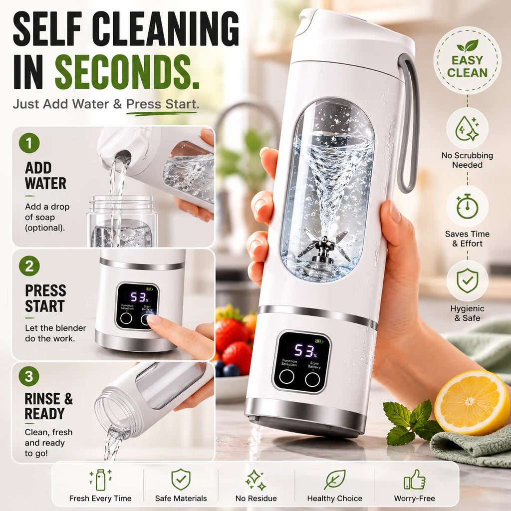 🔥LAST DAY SALE 49% OFF-🧊Portable USB Blender with LED Display - Perfect for Smoothies & Juices🥤
