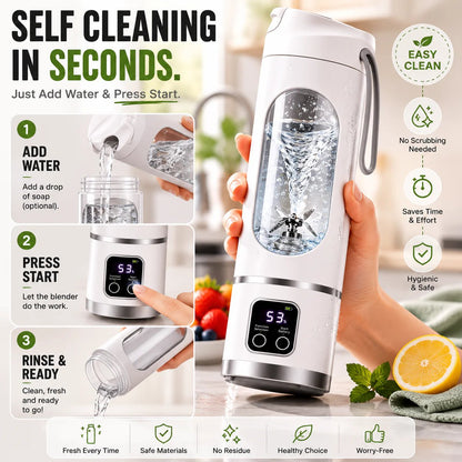 🔥LAST DAY SALE 49% OFF-🧊Portable USB Blender with LED Display - Perfect for Smoothies & Juices🥤