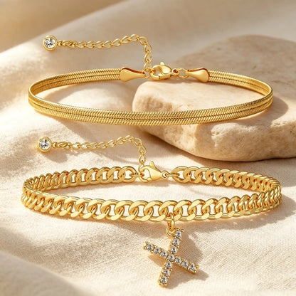 ✨ Gold Initial Anklet – 18K Gold Plated. Waterproof Adjustable Letter Pendant. Stackable Beach Jewelry